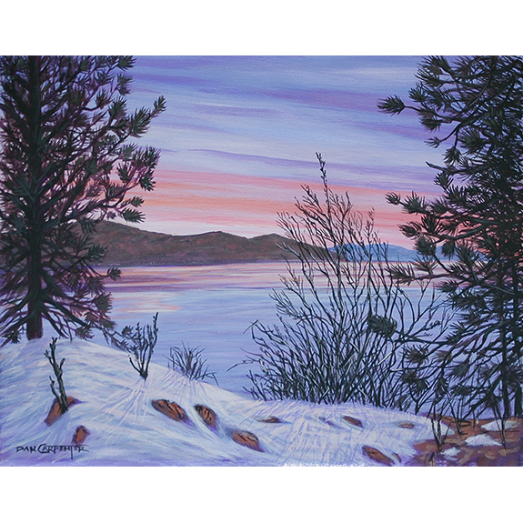 Winter Sunset on Lake Pend Oreille - Original